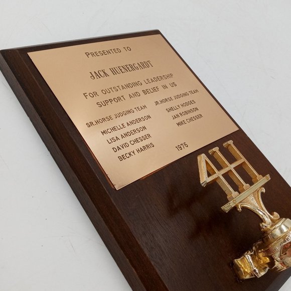 1976 4H Support Wall Plaque Vintage Western Art Decor 4 H Club - Picture 5 of 13